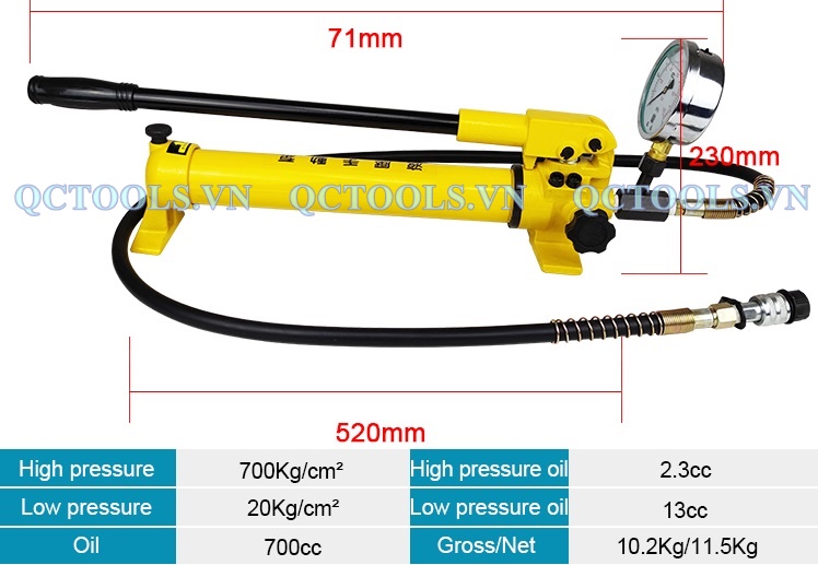 Bơm tay thủy lực 0.7 lít CP-700B Bom tay thuy luc CP 700B