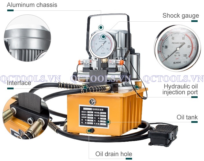 Bơm điện thủy lực 2 chiều model DB075-D2 CAU TAO CUA BOM DIEN THUY LUC 2 CHIEU DB075 D2