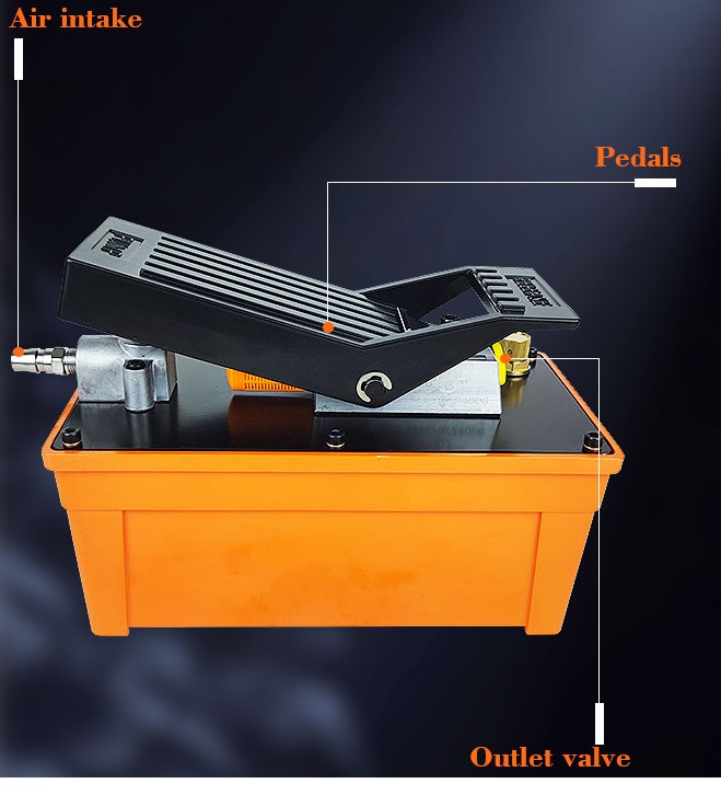 Bơm khí nén thủy lực đạp chân BQ-DA5 CAU TAO CUA BOM THUY LUC DAP CHAN SU DUNG KHI NEN BQ DA5