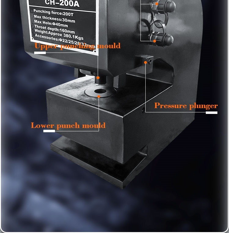 Máy đột lỗ thủy lực CH-200A CAU TAO MAY DOT LO THUY LUC CH 200