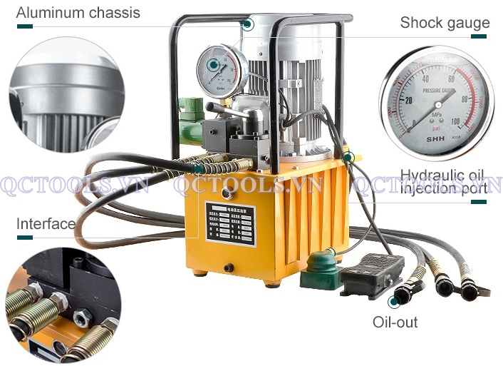 Bơm điện thủy lực 10 lít model DB150-D3 Cau tao bom dien thuy luc 30 lit DB150 D3