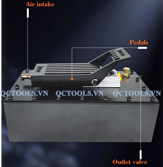 Bơm khí nén thủy lực đạp chân BQ-DA6 Cau tao bom khi nen thuy luc dap chan BQ DA6