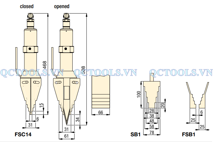 Tách mặt bích thủy lực Enerpac 14 tấn FSC14 FSC 14 tach mat bich cam tay