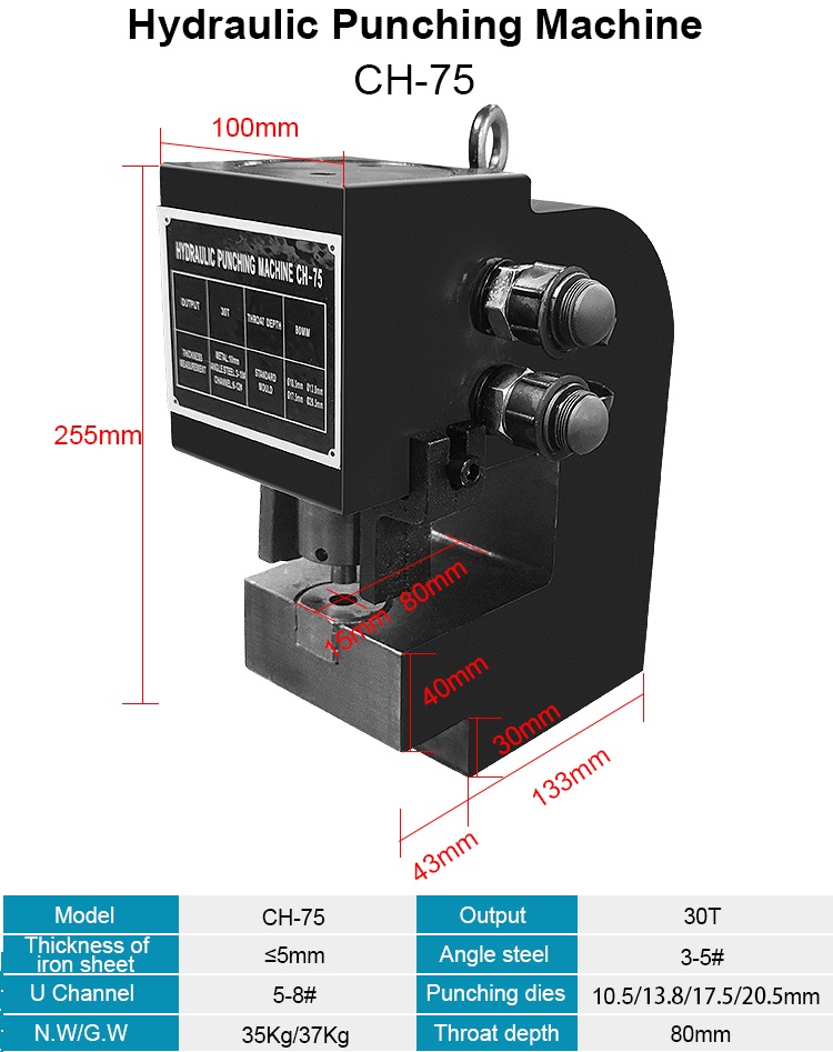 Máy đột lỗ thủy lực CH-75 May Dot lo thuy luc CH 75