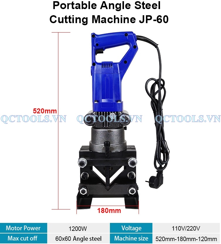 Máy cắt thép V góc thủy lực chạy điện JP-60 May cat thep goc thuy luc JP 60