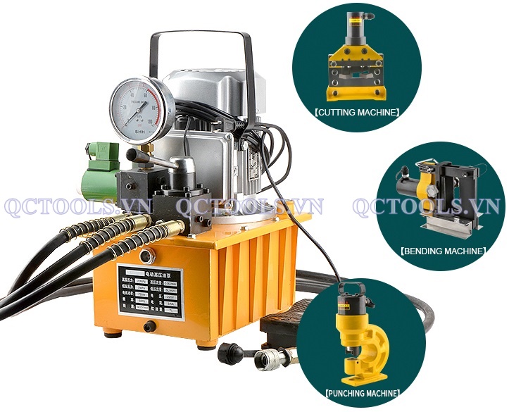 Bơm điện thủy lực 3 vòi model HHB-700D3 UNG DUNG CUA BOM DIEN CAO AP 700 BAR HHB 700D3