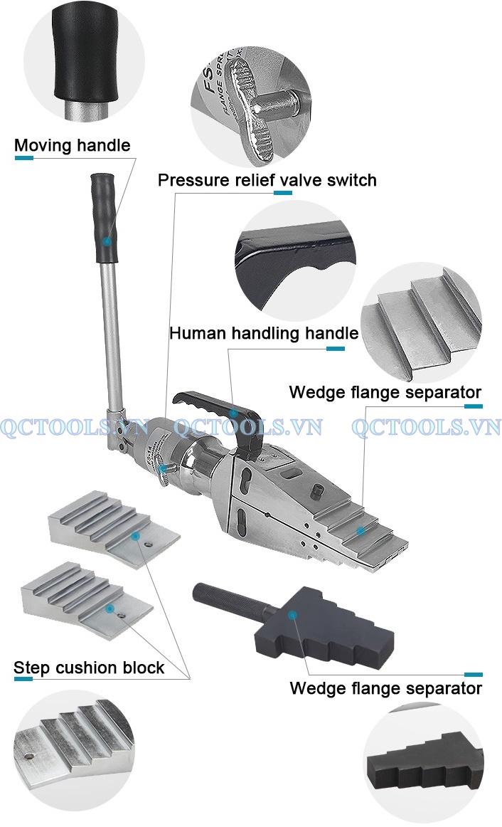 Đầu tách mặt bích thủy lực 14 tấn FS-14 cau tao dau tach mat bich thuy luc FS 14