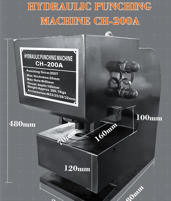 Máy đột lỗ thủy lực CH-200A may dot lo thuy luc CH 200A