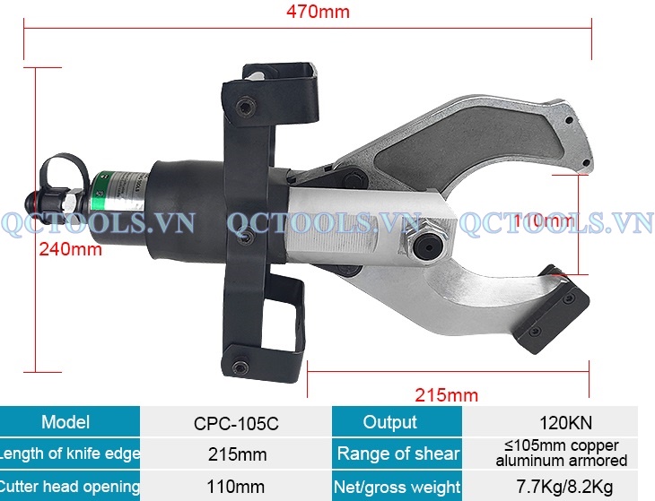 Cau tao dau cat cap thuy luc CPC 105C