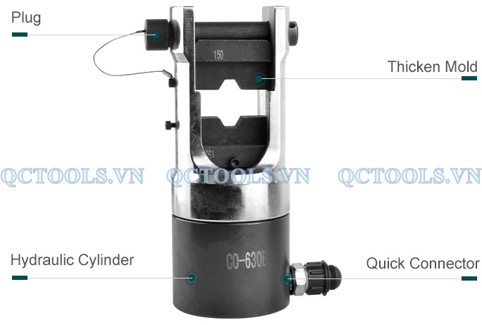 Đầu ép cos thủy lực CO-630B Chi tiet cac bo phan cua dau ep cos thuy luc CO 630B