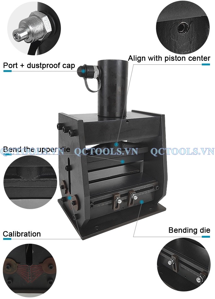 Máy uốn thanh cái thủy lực CB-200B Chi tiet cac bo phan cua dau uon thanh cai thuy luc CB 200B