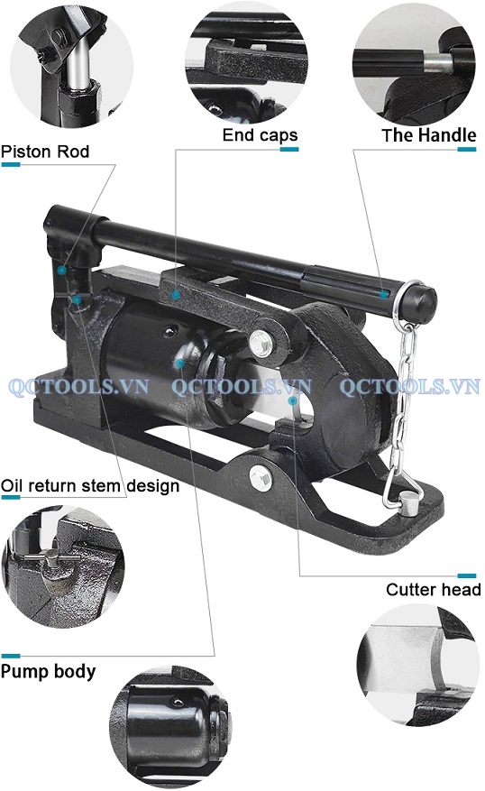 Đầu cắt cáp thủy lực QY-30 Chi tiet cac bo phan cua kim cat cap phi 30