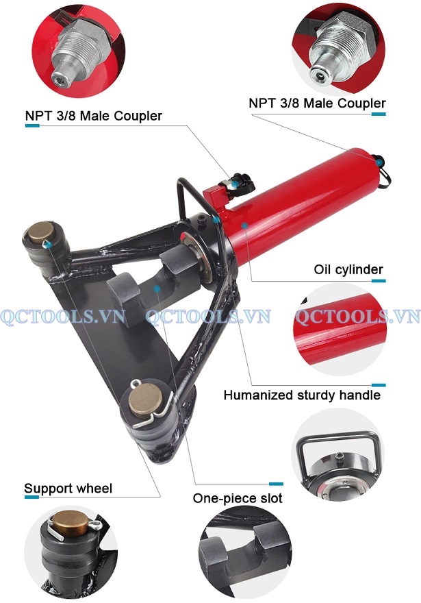 Máy uốn sắt thủy lực phi 40 RB-40 Chi tiet cac bo phan may uon sat thuy luc RB 40