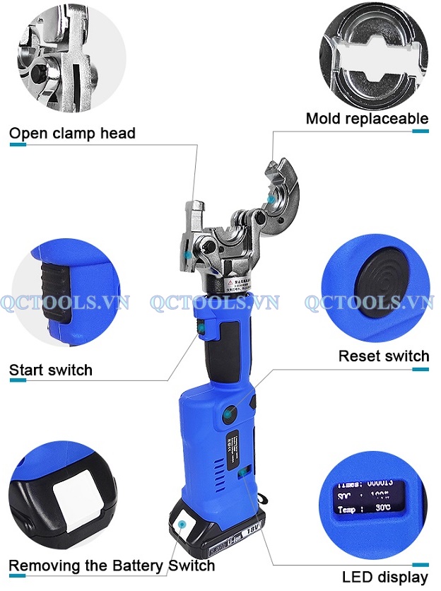 Chi tiet cau tao cua may ep cot thuy luc chay pin LS 300