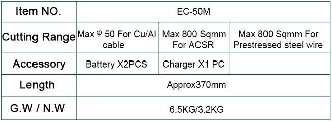 Máy cắt cáp nhông chạy pin EC-50M EC 50M 2
