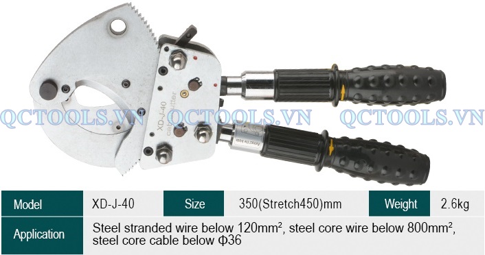 Kìm cắt cáp nhông XD-J-40 Thong so kim cat cap nhong XD J 40