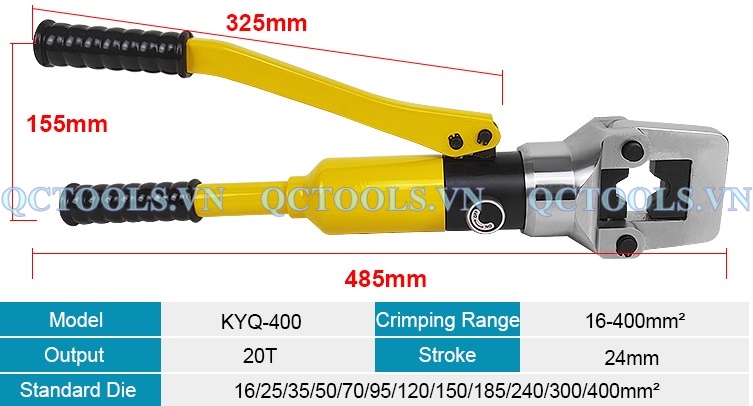 Thong so kim ep cos thuy luc KYQ 400