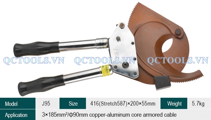 Kìm cắt cáp nhông J95 Thong so ky thuat kim cat cap J95