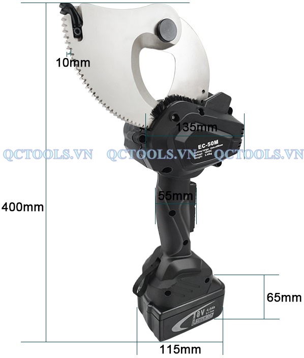 Máy cắt cáp nhông chạy pin EC-50M Thong so may cat cap nhong chay pin EC 50M