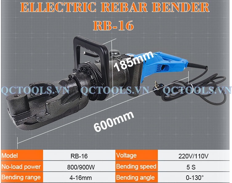 Thong so may uon sat thep thuy luc cam tay chay dien RB 16