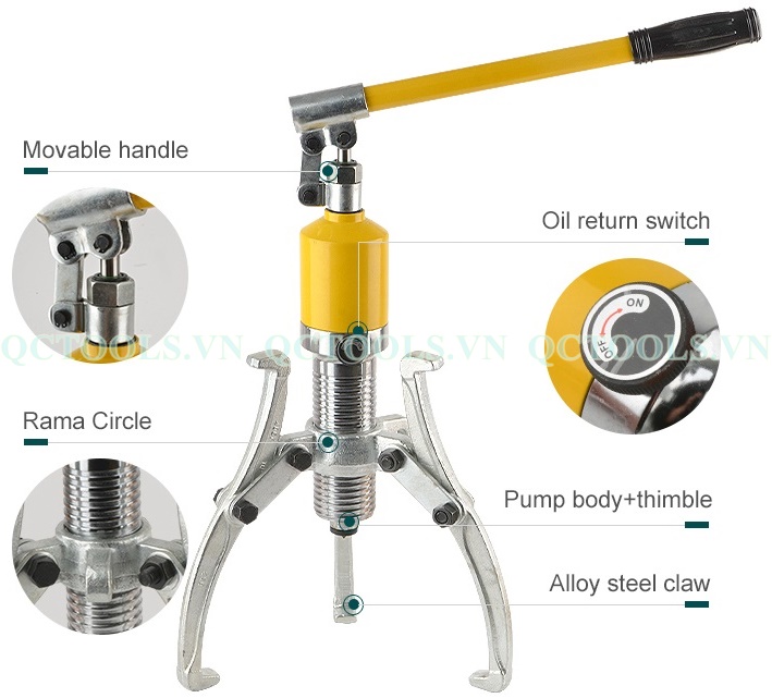 Cảo thủy lực 50 tấn DYF-50 Chi tiet cac bo phan cua cao thuy luc 30 tan DFY 30