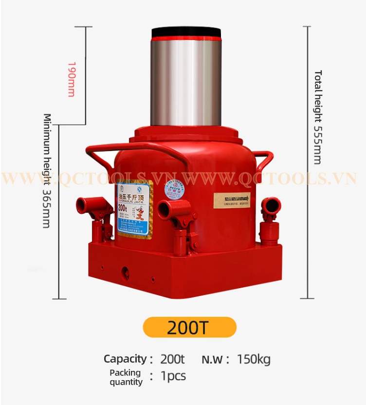 Kích-con đội thủy lực 200 tấn Doi 200 ton