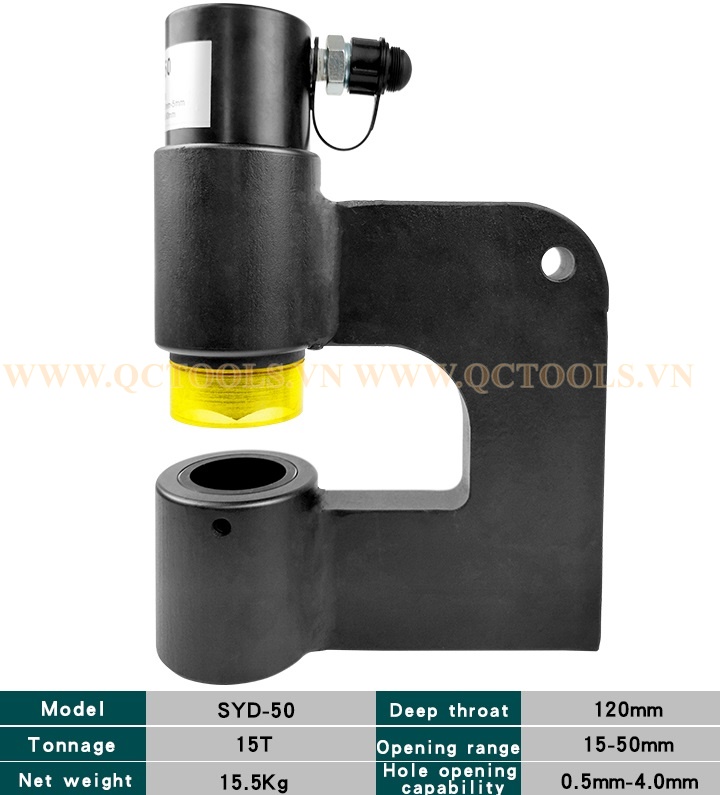 Đột lỗ tôn thủy lực SYD-50 Dot lo thuy luc roi bom SYD 50