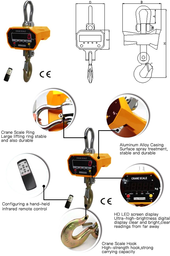 Cân treo điện tử 3 tấn OCS-3-G Chi tiet cac bo phan cua can treo dien tu
