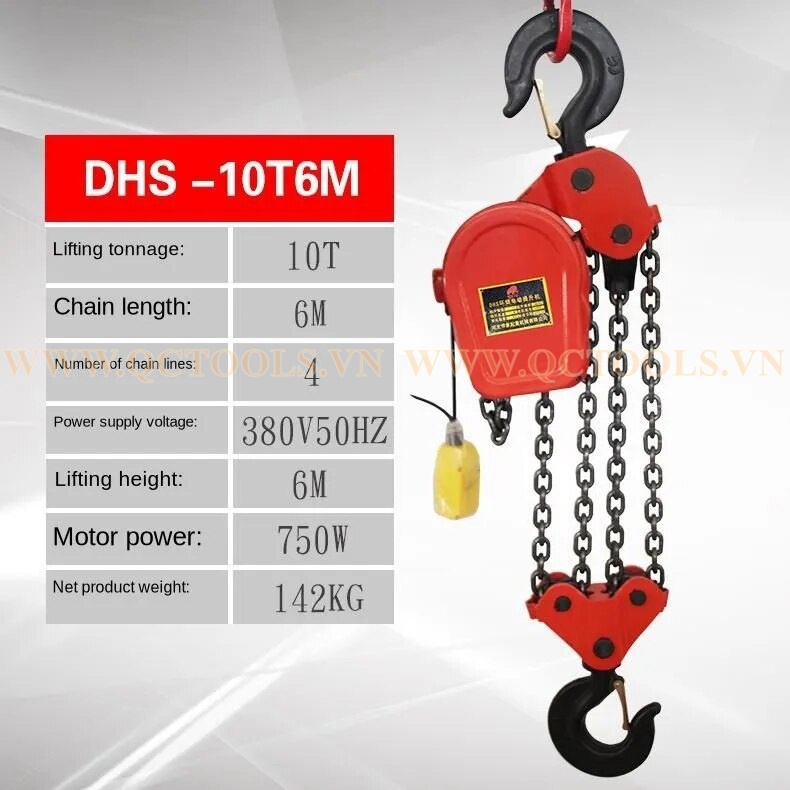 Pa lăng xích điện DHS 10 tấn 6m DHS 10T6M
