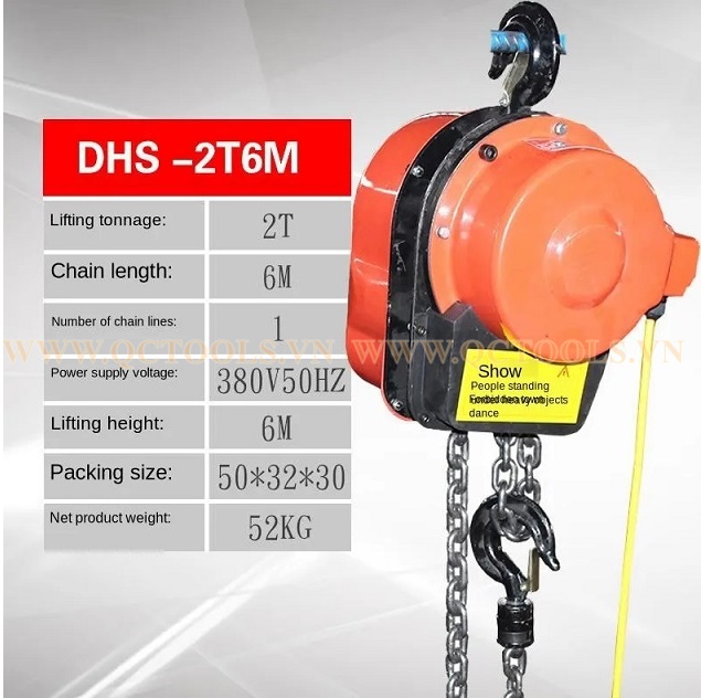 Pa lăng xích điện DHS 2 tấn 6m DHS 2T6M
