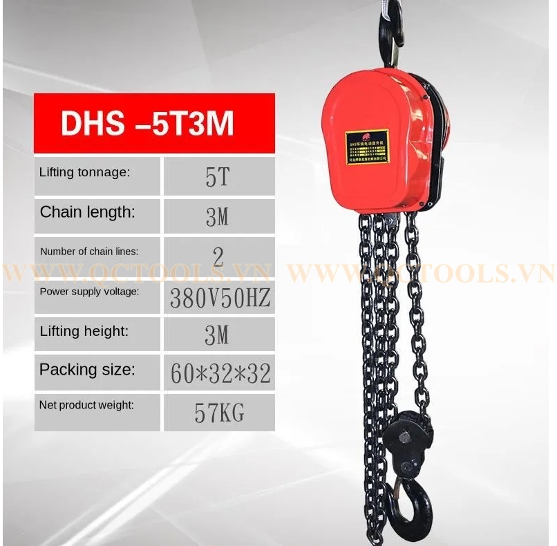 Pa lăng xích điện DHS 5 tấn 3m DHS 5T3M