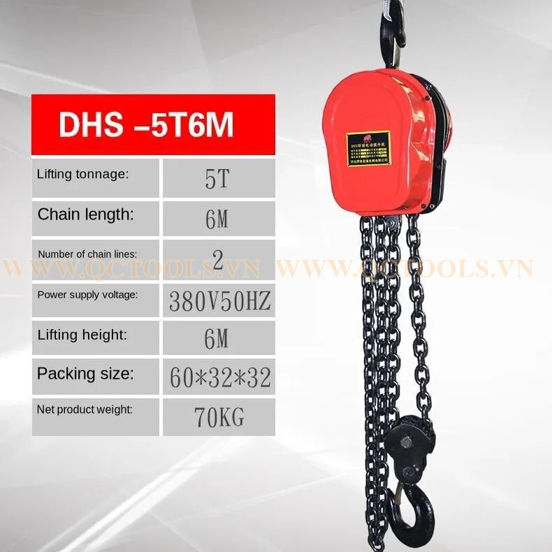 Pa lăng xích điện DHS 5 tấn 6m DHS 5T6M 1