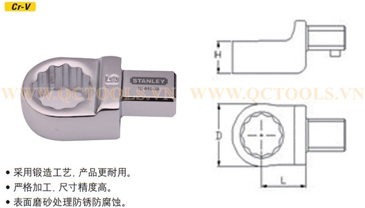 Đầu cờ lê vòng loại rời 14x18mm/19mm RI-119-22 Co le luc dau trong 12 canh stanley