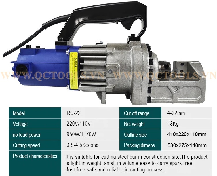 Máy cắt sắt thủy lực RC-22 May cat sat thuy luc phi max 22 mm
