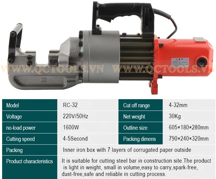 Máy cắt sắt thủy lực RC-32 May cat sat thuy luc phi max 32 mm