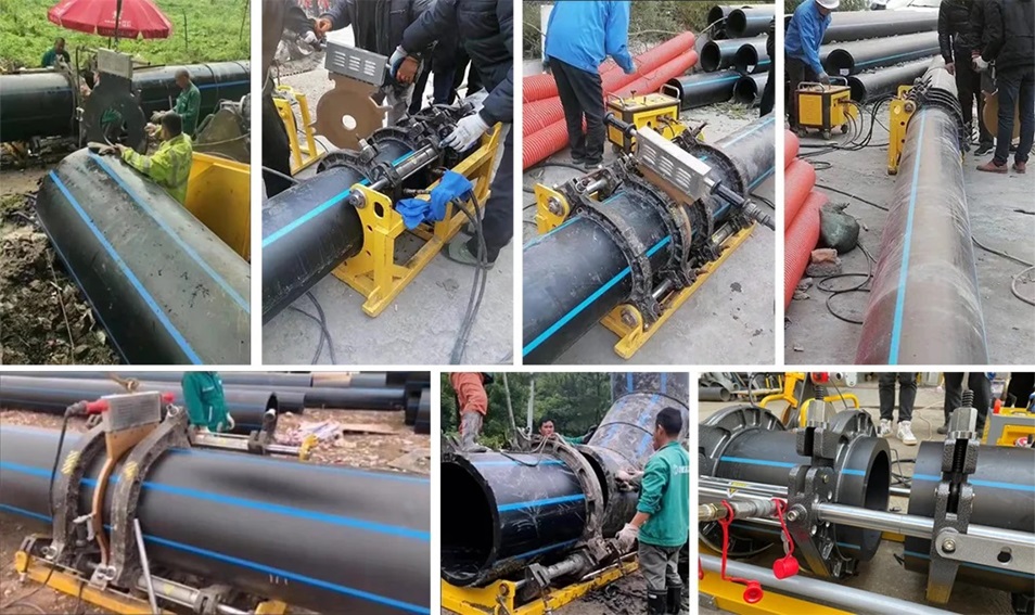 Máy hàn ống nhựa HDPE vận hành thủy lực WP250B Hinh anh han ong nhua HDPE