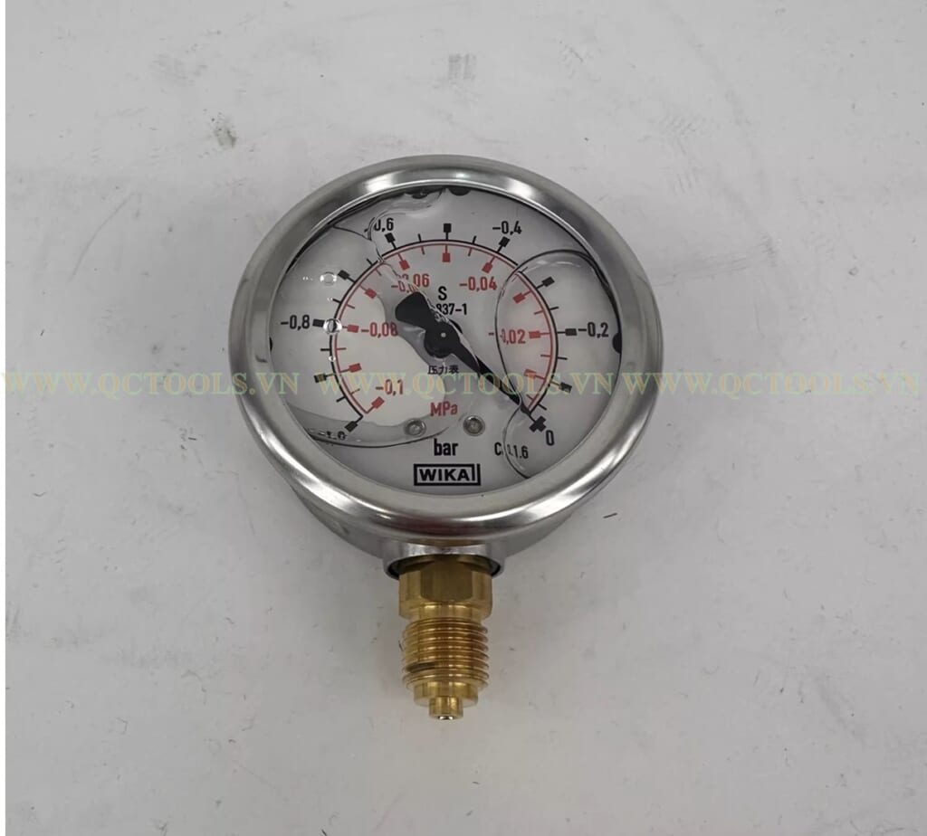 Đồng hồ đo áp suất -1 -0 bar Wika 213.53 (mặt 63, chân đứng)
