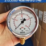 Đồng hồ đo áp suất Wika 213.53 (0.4 Mpa, mặt 63, chân đứng)