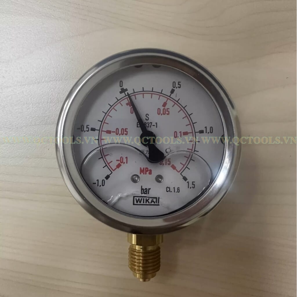 Đồng hồ đo áp suất -1 -1.5 bar Wika 213.53 (mặt 63, chân đứng)