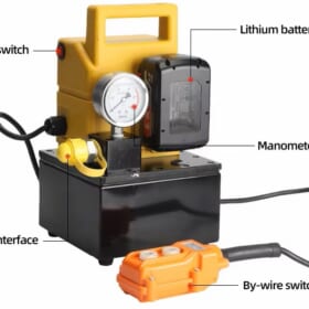 Bơm thủy lực dùng pin DB060 2 lít 700 bar Cac bo phan cua bom thuy luc dung pin DB060