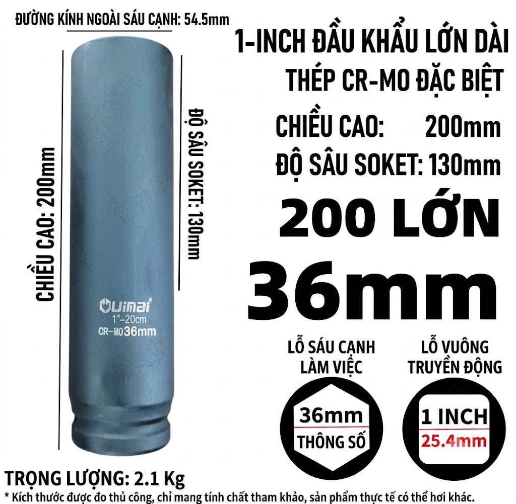 Khau 1 inch dai 200 mm luc giac 36 mm Khau 1 inch dai 200 mm luc giac 36 mm