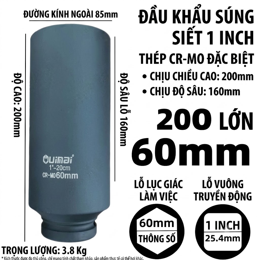 Khau 1 inch dai 200 mm luc giac 60 mm Khau 1 inch dai 200 mm luc giac 60 mm