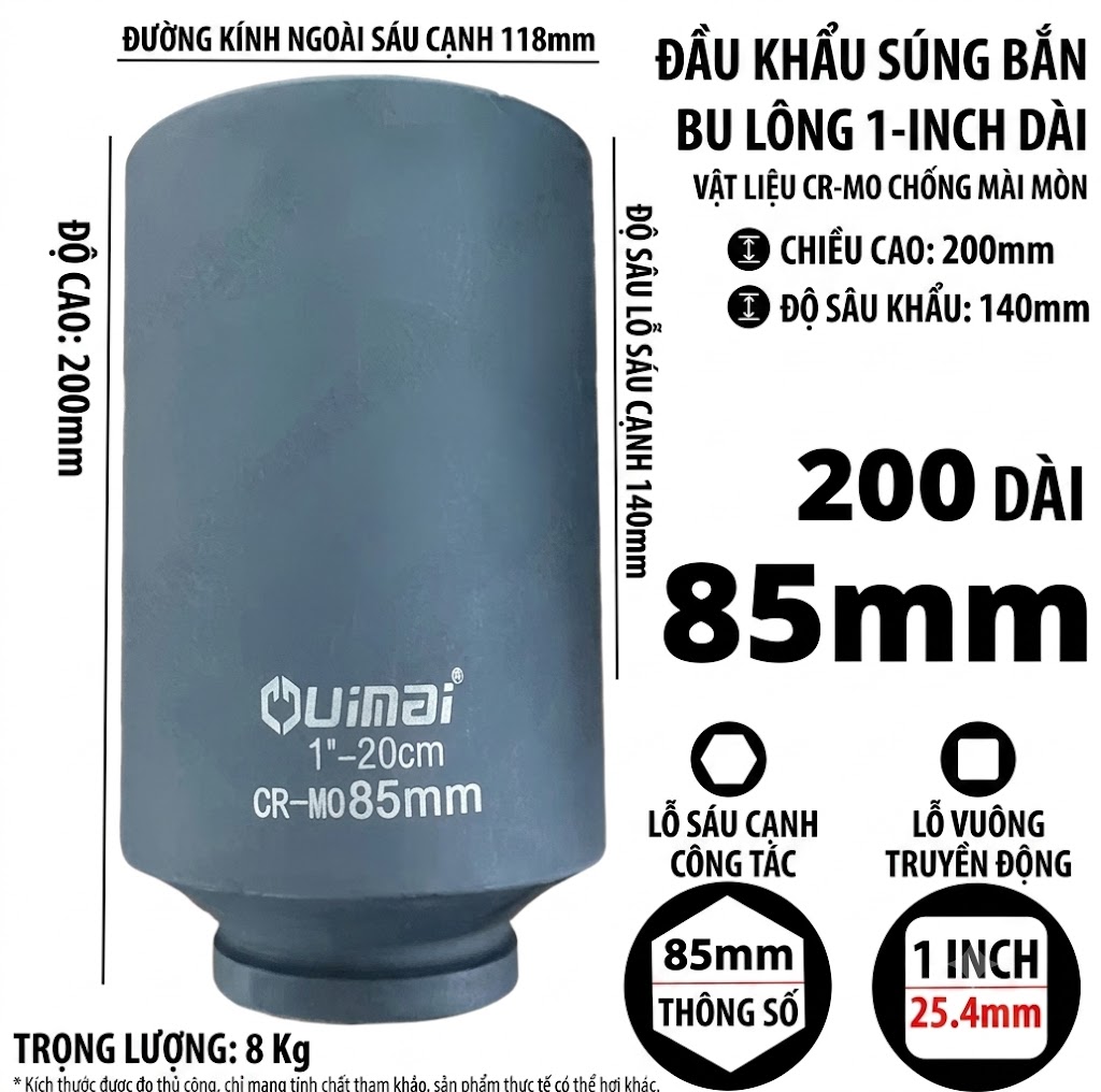 Khau 1 inch dai 200 mm luc giac 85 mm Khau 1 inch dai 200 mm luc giac 85 mm