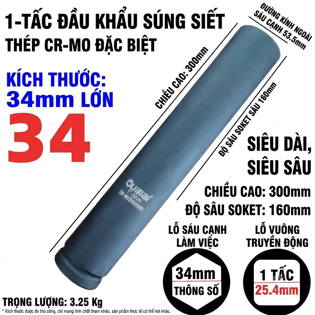 Khau 1 inch dai 300 mm luc giac 34 mm Khau 1 inch dai 300 mm luc giac 34 mm
