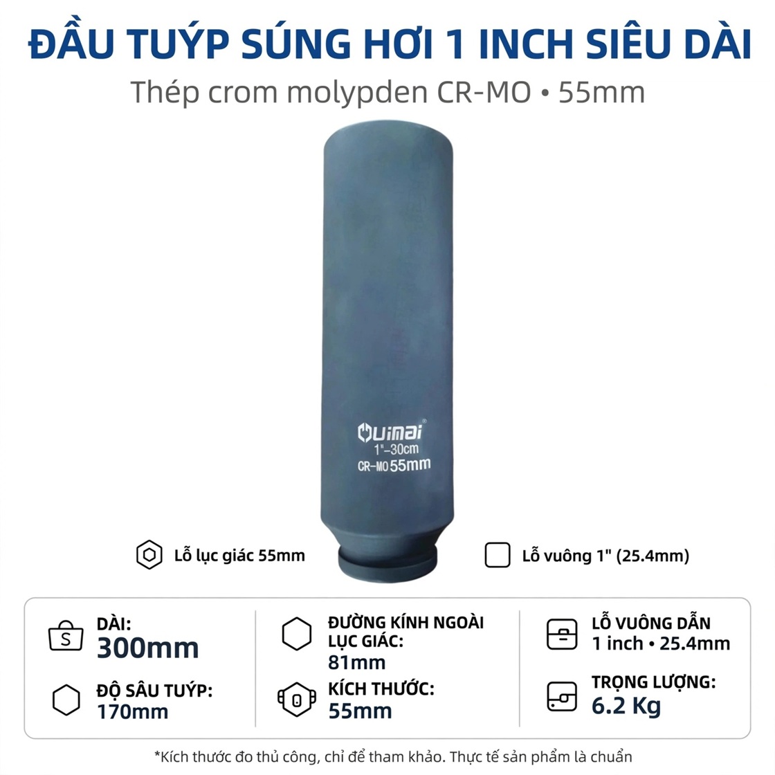 Khau 1 inch dai 300 mm luc giac 55 mm Khau 1 inch dai 300 mm luc giac 55 mm