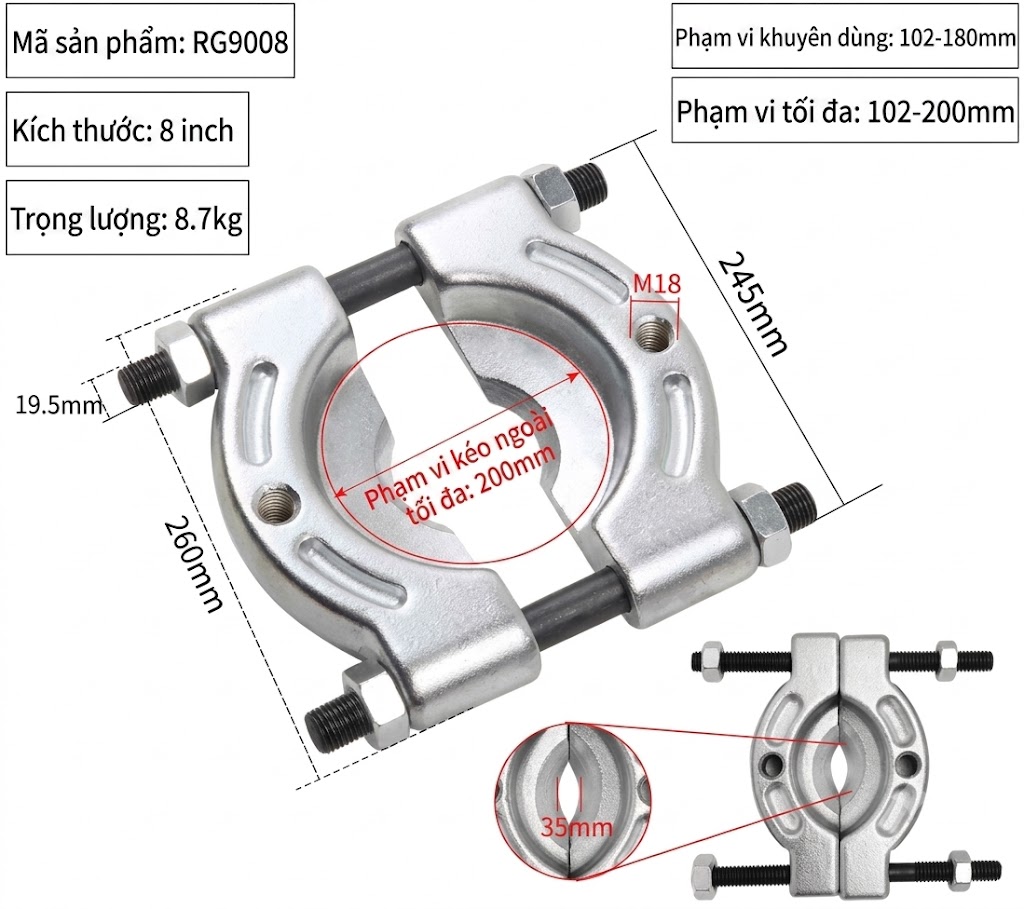 Cao dia bac dan (bearing separator) model RG9008 Cao dia bac dan bearing separator model RG9008