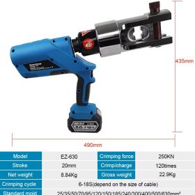 Máy ép cos thủy lực dùng pin EZ-630 may ep cos thuy luc dung pin ez 630 04